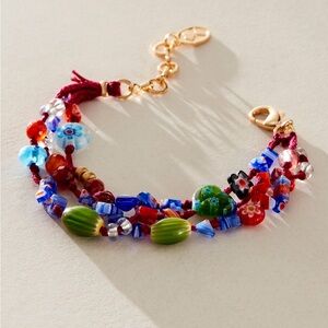 FREE PEOPLE Ariana Ost Desert Hill Bracelet Stack glass beads NWT